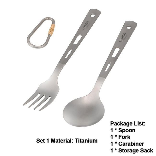 5PCS Portable Silverware Set with Case Travel Camping Utensil Set