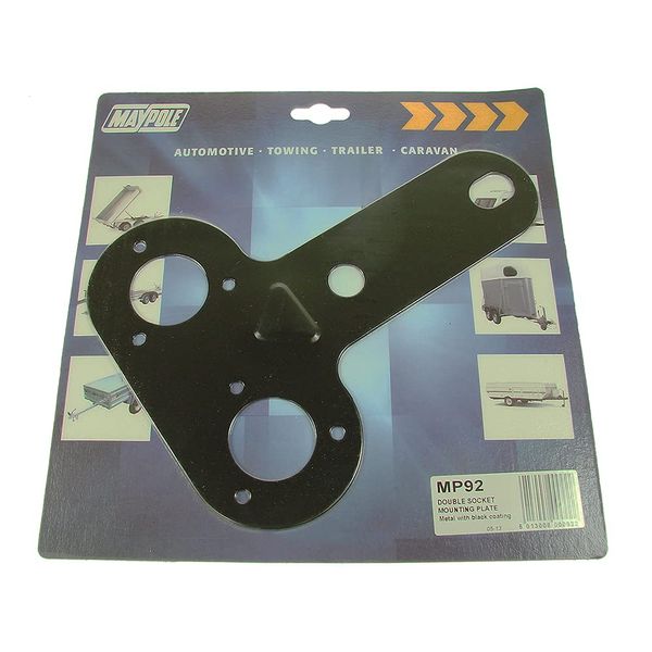 Maypole 092 Double Socket Mounting Plate , Black