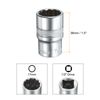 sourcing map 2pcs 1/2" Drive by 17mm 12-Point Shallow Socket 38mm Length Metric Spline Socket