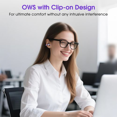 LIVIKEY Clip-On Earbuds, Lightweight Comfort with Anti-Drop Design Open Ear Earbuds Bluetooth 5.4, 50H Battery Open Ear Headphones, Waterproof, Perfect for Glasses Wearers, Sports and Workouts