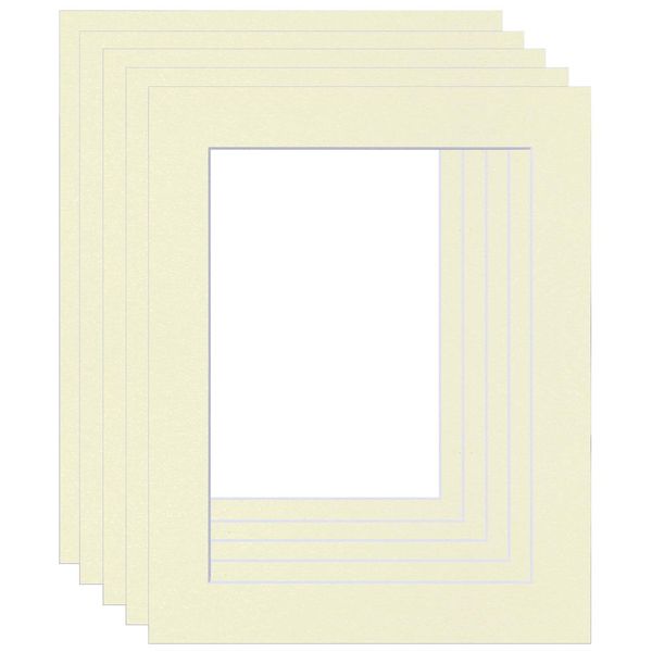 Picture Mounts, Frame Size 20 x 16 to fit 16 x 12 Image, Choice of Colour & Quantity [Ivory/Cream, Pack of 5]