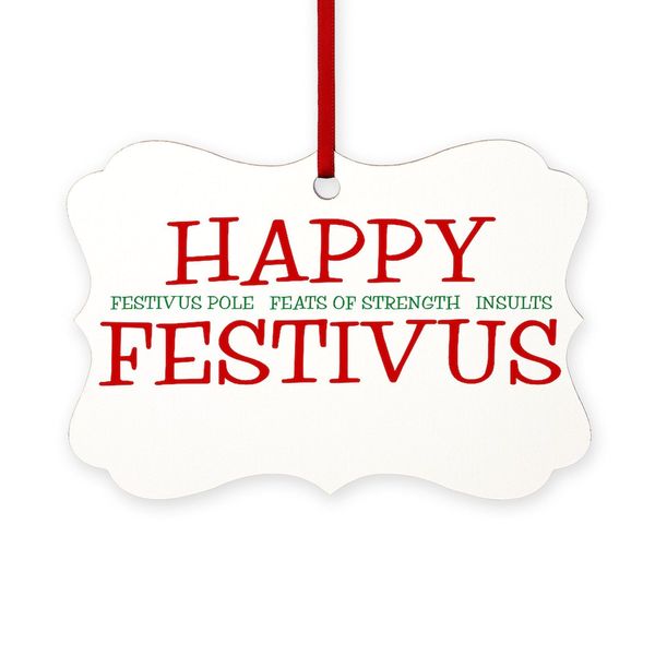 CafePress Festivus™ Scroll Holiday Ornament 4" x 2.75"