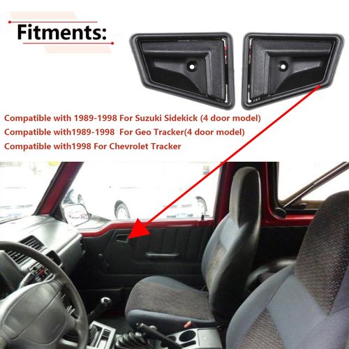 RLB-HILON 1Pair Interior Door Handles Compatible with Suzuki Sidekick 1989-1998, for Geo Tracker 1989-1997, for Chevy Tracker 1998 Year, for Driver and Passenger Side Door Handle