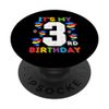 3 Year Old Blocks Building Master Builder 3rd Birthday Boy PopSockets Adhesive PopGrip