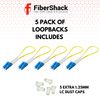 Fibershack - LC to LC Fiber Optic Loopback Plug - 5 Pack - OS2,Single Mode Fiber Loopback Cable Testers, 9/125um, Duplex LC/UPC Connectors for Self-Testing SFP Modules or Network Device