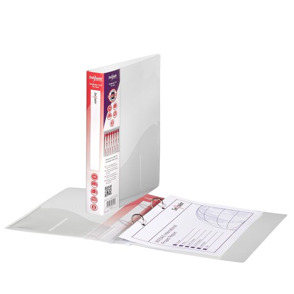 Snopake A5 2 O-Ring 15mm RingBinder - Clear [Pack of 10] Ref: 10108
