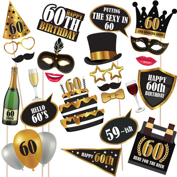60th Birthday Props On Sticks