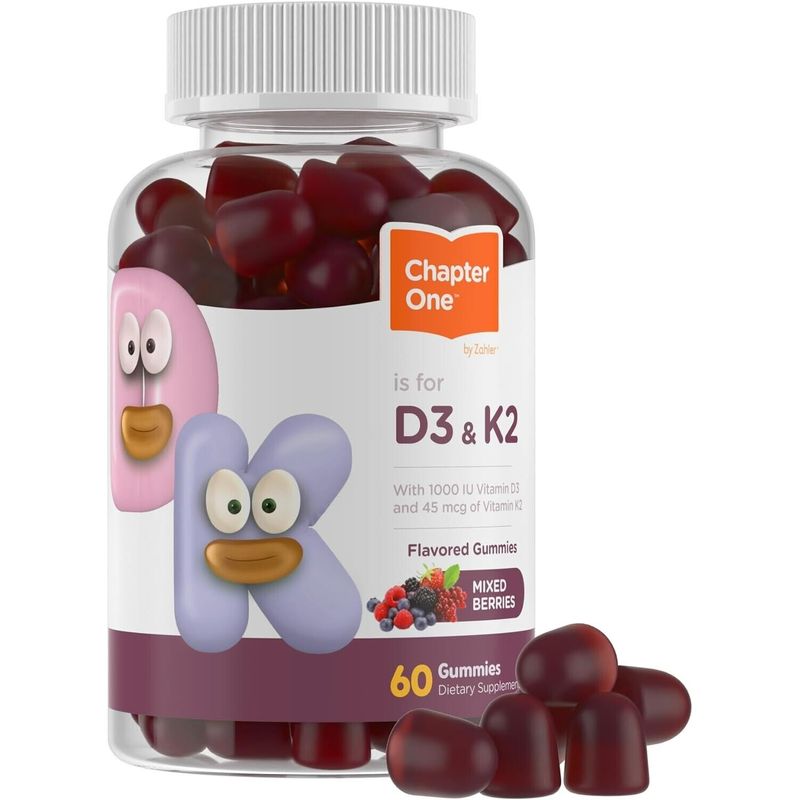 Zahler Chapter One Vitamin D3 K2 Gummies, Contains 1000IU of Vitamin D3 ...
