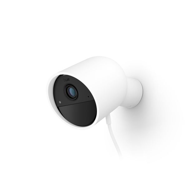 Philips Hue Secure Wired Smart 1080p Security Camera White Indoor or Outdoor Easy to Install Two-Way Communication Works with the Security Center in the Hue app