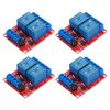 sourcing map 4 Pcs DC 5V 2 Channel Relay Module Switch Boards Shield 10A High or Low Level Trigger for Electronics Industrial Home Automation