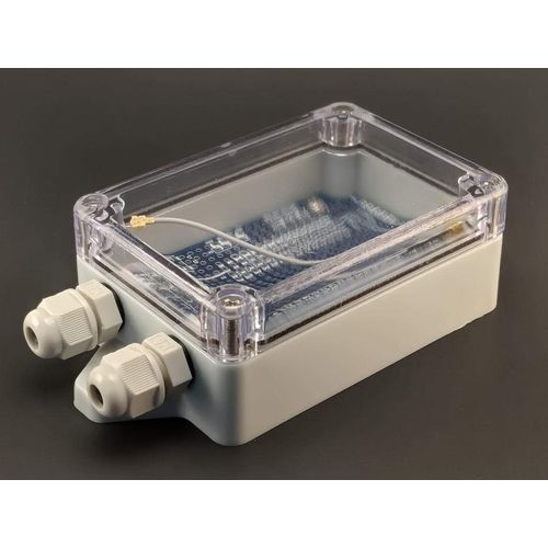 IOT-BOTS.COM qBoxMini DIY IOT Enclosure Kit (One SMA), IP65 Waterproof, White, ABS Material, Includes Enclosure, PCB, SMA Connector