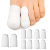 10 sold toe protectors, white (2 large, 8 small)