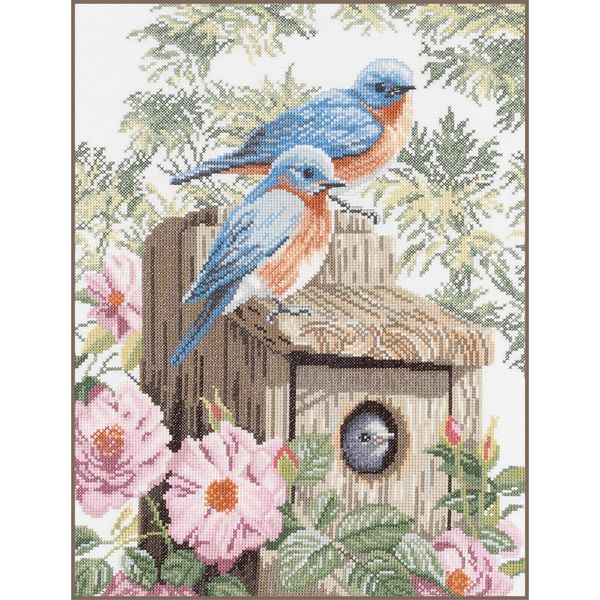 Lanarte Garden Blue Birds (Evenweave)