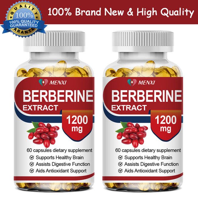 Berberine Extract Supplement 1200mg 2 x60Softgels - High Absorption Heart Health