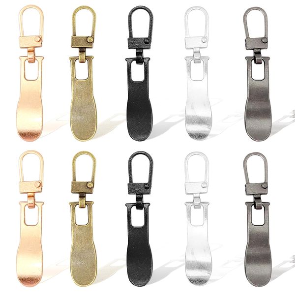 Zipper Pull Replacement 10 Pcs Metal Zipper Puller Multicolor Zipper Pull Removable Zipper Pulls Zip Puller Replacement for Backpacks, Jeans, Clothes, Suitcases(Oval Shape)