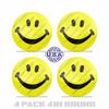 4 Pack 4" Round 3M Premium Grade Window Tailgate  Decal Sticker - SMILE FACE