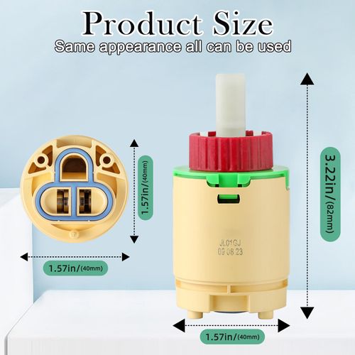 HJ-40 JL01GJ Faucet Cartridge Replacement, 40mm Shower Cartridge Replacement, Compatible with Replaces Cartridge on Many Brands Shower and Tub Cartridge