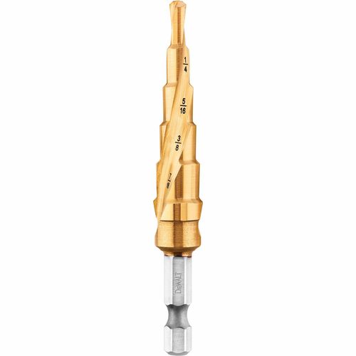 DEWALT Step Drill Bit, Impact Ready, 3/16-Inch-1/2-Inch (DWA1784IR)