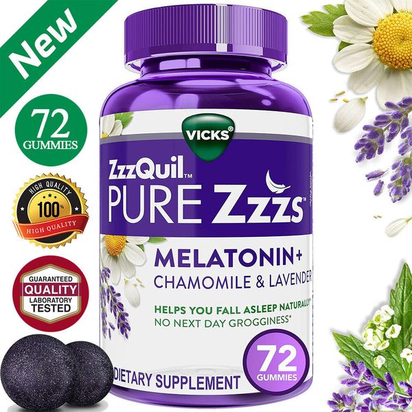 Pure Zzzs Melatonin Sleep Support Gummies Fall Asleep Fast Aid Gummies, 72ct