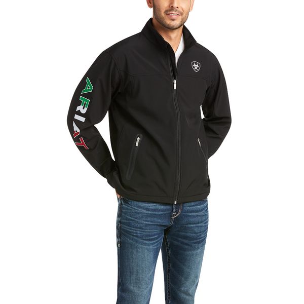 Ariat Male New Team Softshell MEXICO Water Resistant Jacket Black Large
