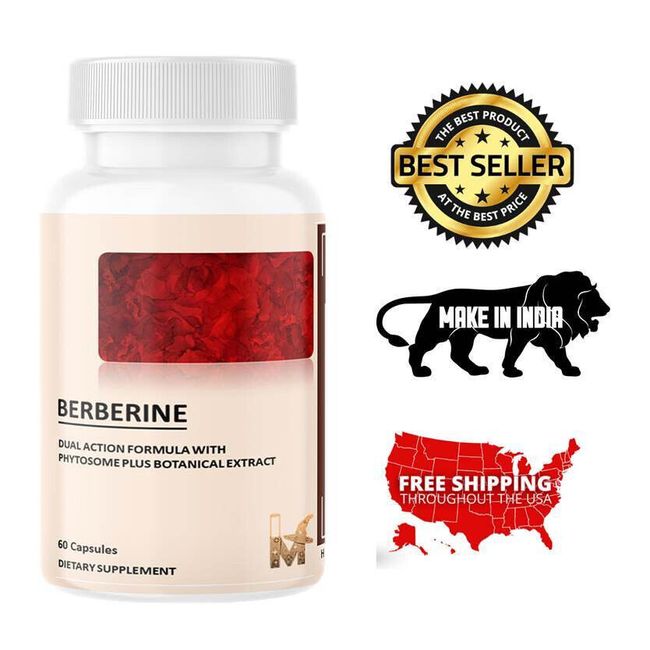 Berberine 500mg 60 Capsules (500mg per Capsule of Berberine HCL Extract )