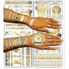 Gold Tattoo Body Art Temporary Tattoos - Bracelets, Pineapples,Feather