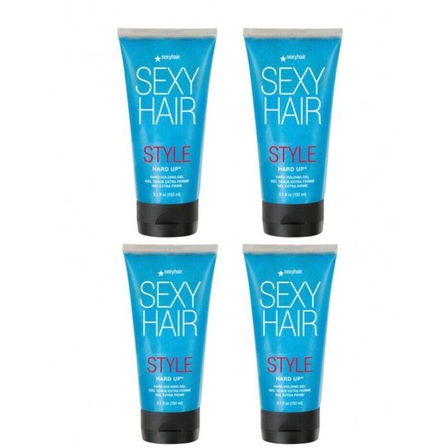 Style Sexy Hair Hard Up Holding Gel 5.1 oz (9 Shine + 10 Hold) Pack of 4