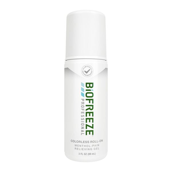 Biofreeze Professional Strength Pain Relief Gel, Arthritis Pain Reliver, Knee & Lower Back Pain Relief, Sore Muscle Relief, Neck Pain Relief, FSA Eligible, 3 FL OZ Biofreeze Menthol Roll-On