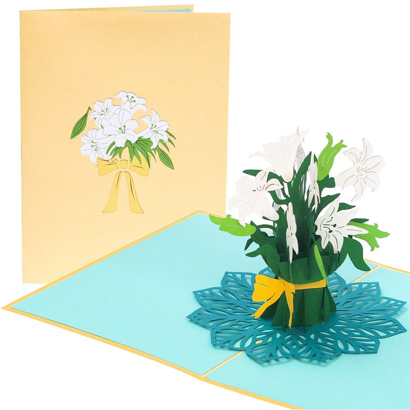 PopLife White Lily Bouquet 3D Pop Up Mother’s Day Card - Easter Lilies ...