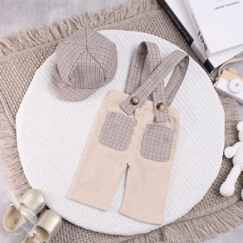 HUCEQI Newborn Photography Outfits Boy Baby Photoshoot Props Infant Romper with Hat, Clothes For Newborn Going Home Pictures (White)
