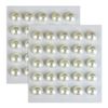 131 Rhinestone Stickers (Deco Stickers), Pearl Type, 0.4 inch (10 mm), White, 2 Sheets, Glitter Plump Round