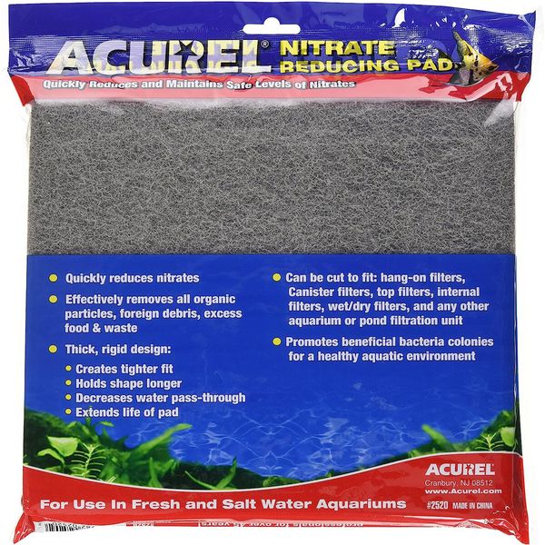 Acurel Nitrate Reducing Pad 10” x 18" Aquarium Water Nitrate Removal Filter Pad