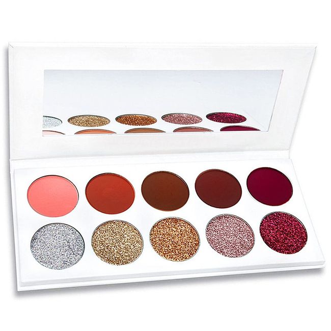 Mysense Lidschatten-Palette, matt, glänzend, glitzernd, Diamantgepresst, pigmentiertes Mineral-Make-up, matt, Pailletten-Palette, langlebig, wasserfest, 10 Farben