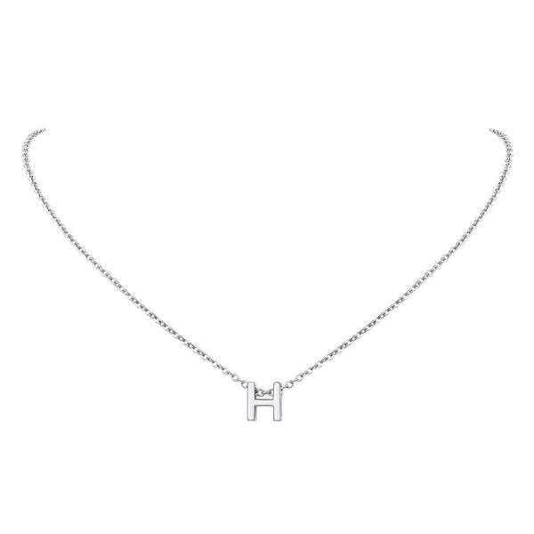 FindChic H Necklace Chain with Initial Silver Letter Necklace