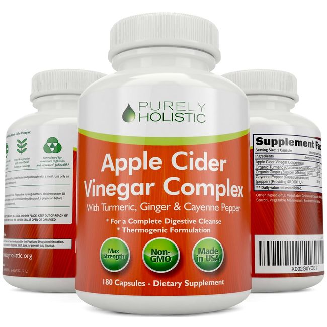 Apple Cider Vinegar Capsules 180 Vegan ACV Capsules High Strength