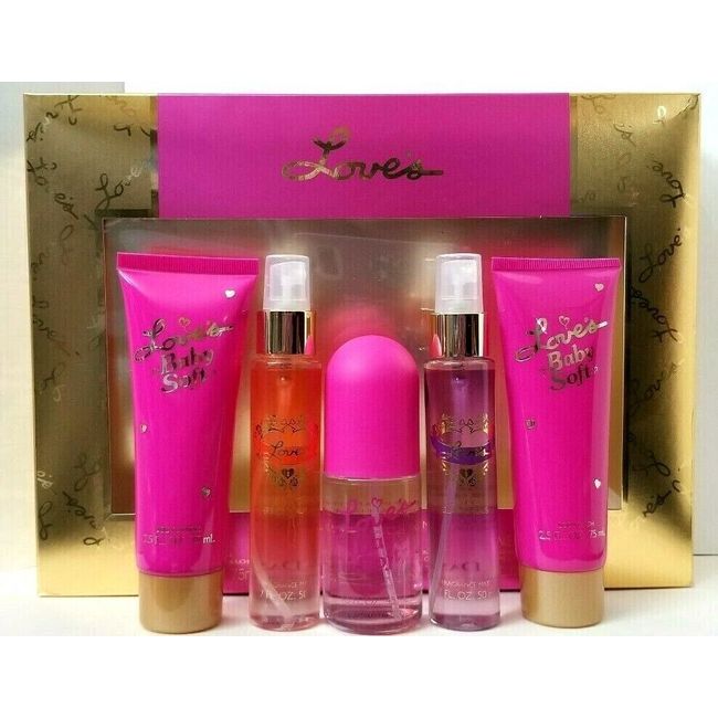 LOVE'S BABY SOFT DELUXE COLLECTION 5 pcs Set Mist/Lotion/Wash by DANA