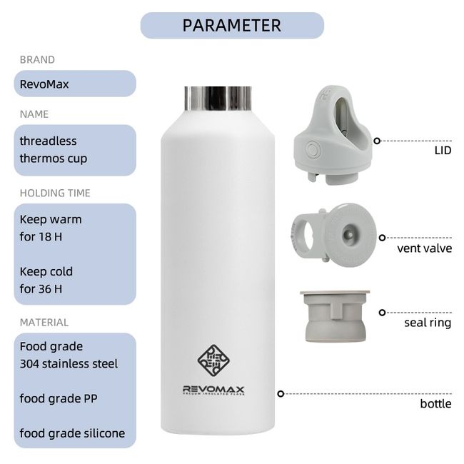  RevoMax Easy Open lunch Thermos, Wide Mouth Thermos