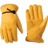 Wells Lamont mens Leather Work Gloves with Wrist Closure DIY Yardwork Construction Motorcycle Large Wells Lamont, Saddletan, Large Pack of 1 US
