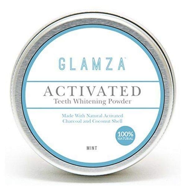 Glamza Activated Teeth Whitening Powder Natural Charcoal Coconut Shell