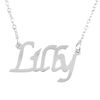 Kigu Lilly Personalized Name Necklace Adjustable Chain - Silver Tone Packaging