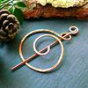 Handmade Copper Celtic Spiral Shawl Pin