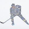 CafePress Hockey Player Typography 35x21 Wall Decal