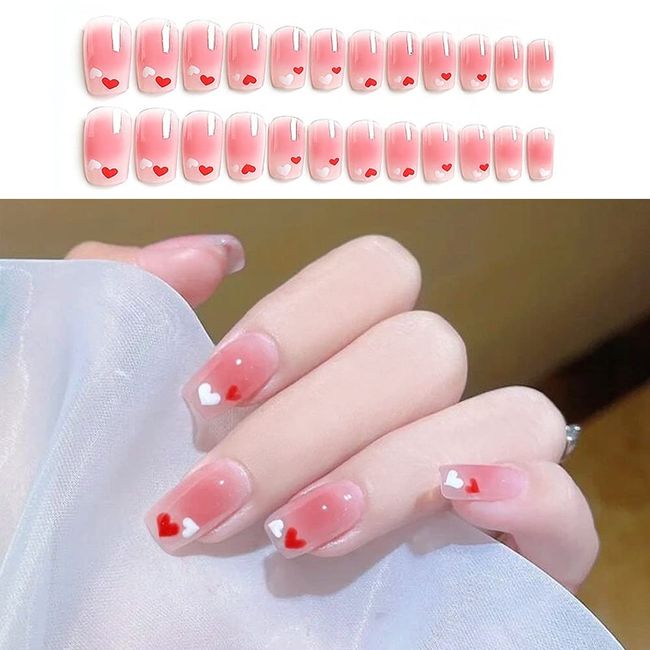 Turkalla Nail Tips, For Hands, Pack of 24, 12 Different Sizes, 3D Feel, Easy to Apply, Reusable, False Nails, Gel Nails, Nail Stickers, Hands, Nail Art, Nail Parts, Stylish, Popular Design, Beginners, Coming-of-Age Ceremonies, Weddings, Receptions