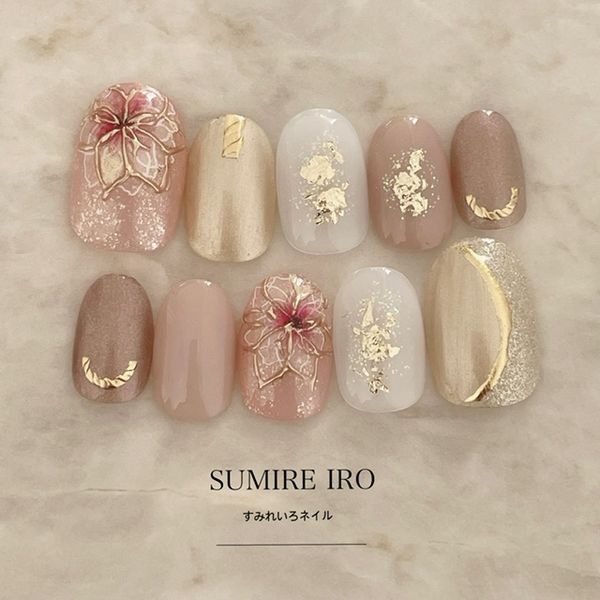 Nail tip false nails cute design simple short long simple coming-of-age ceremony nail present mother short nails small nails big nails berry short chibi nails wedding wedding false nails gel nails [1995]