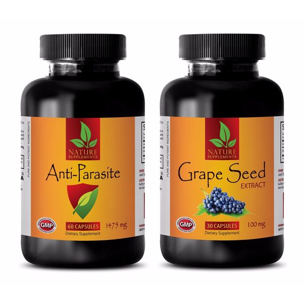 body cleanse detox - ANTI PARASITE COMPLEX – GRAPE SEED EXTRACT -2 Bottles COMBO