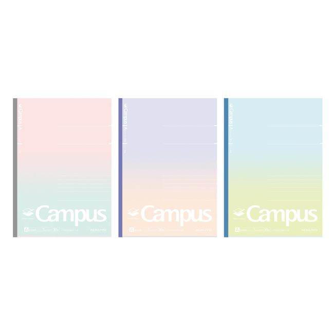 KOKUYO Smart Campus NO-GS3CWAT-L2X3 Notebook, Pack of 3 Colors, B5, Ruled with 0.3-Inch Spacing and Dots, Limited Edition, Soufflé Tones