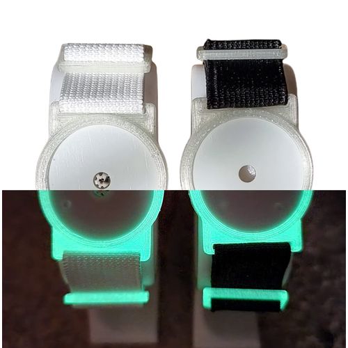 CGM Clips UK - Sensor Armband Holder/Protector Compatible with Freestyle Libre 1/2 - Green Glow in The Dark (Black Strap)