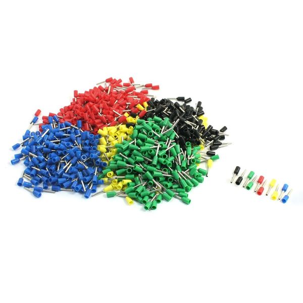 uxcell Insulated Ferrule Rod Terminal Set, 0.02 inch (0.5 mm) Wire, Ferrule Terminals, E0508, Mixed Color Cable, 950 Pieces