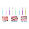 GOUWEIBA 100pcs Braces Brush Disposable Interdental Brush Toothpick Dental Tooth Flossing Head Oral Dental Hygiene Flosser Dental Hygiene Flosser Tooth Cleaning Tools Oral Flossing Head (Mixed Color)