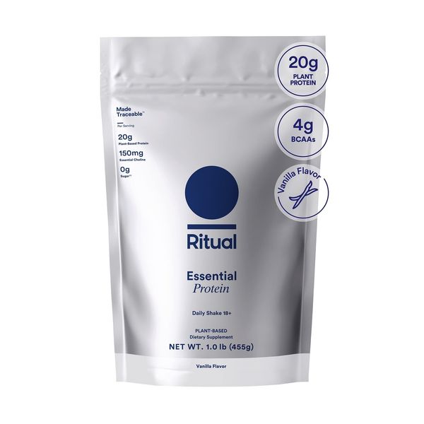 Ritual 18+ Vegan Protein Powder with BCAA: 20g Organic Pea Protein from Regen...